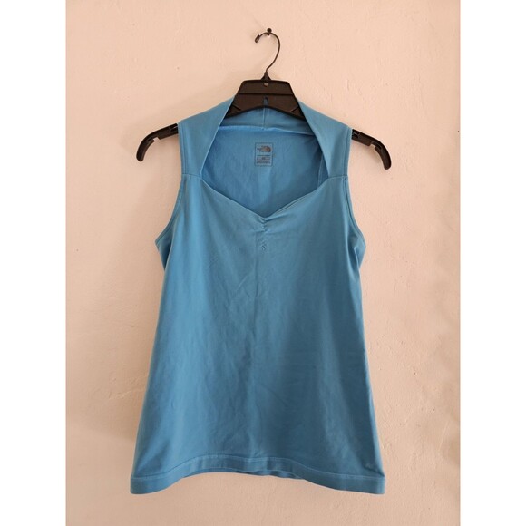 The North Face Athletic Vapor wick Blue Sweetheart Neckline Size Medium Top - Picture 1 of 7